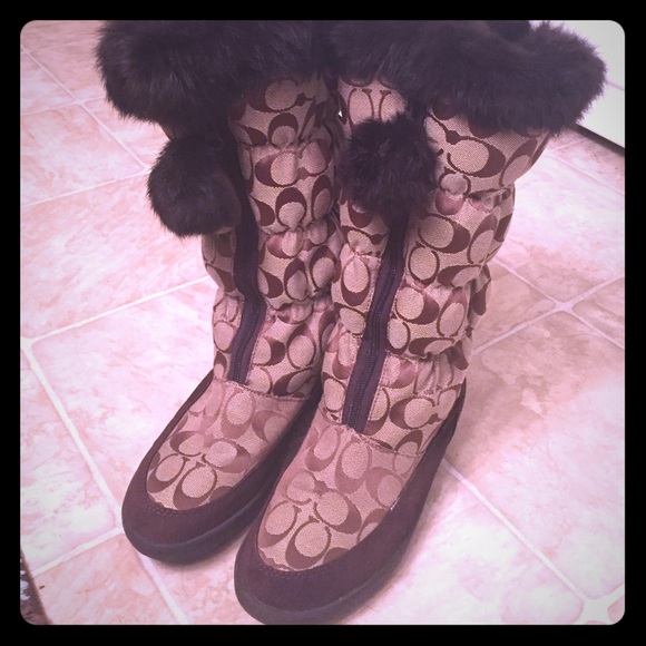 Authentic Coach Fuzzy Boots