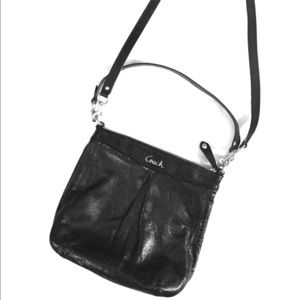 coach black leather cross body bag