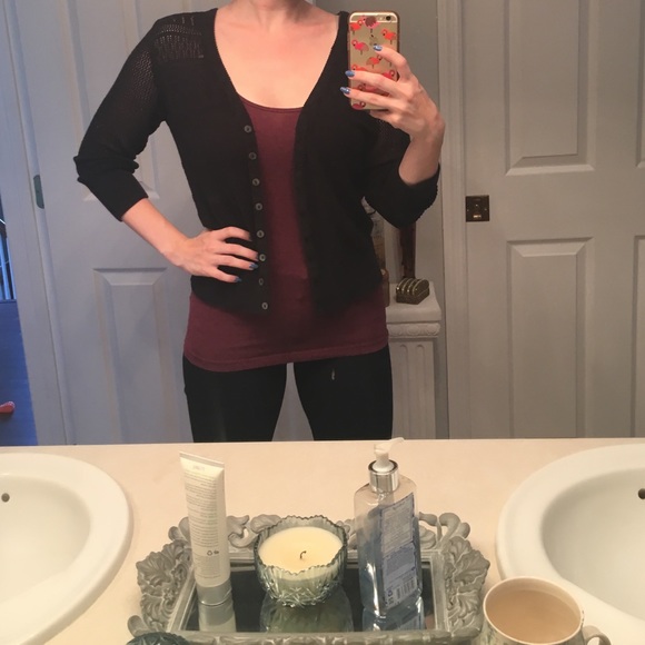 Crocheted black cardigan