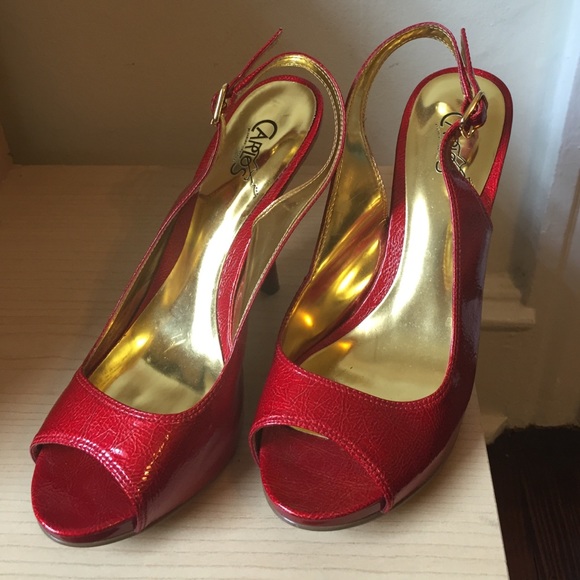 Sexy Red Carlos Santana Pumps Sz 7 Gently Worn