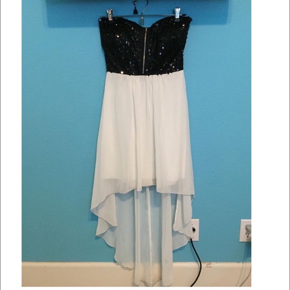 Black hi low dress
