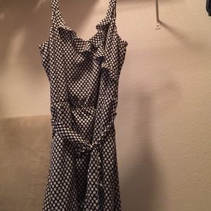 Black & white poka dot dress.