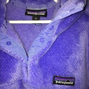 Patagonia purple fleece button jacket
