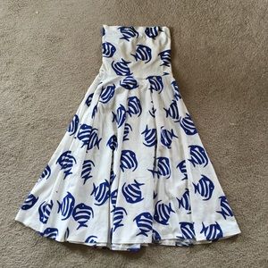 J. Crew Blue fish summer dress