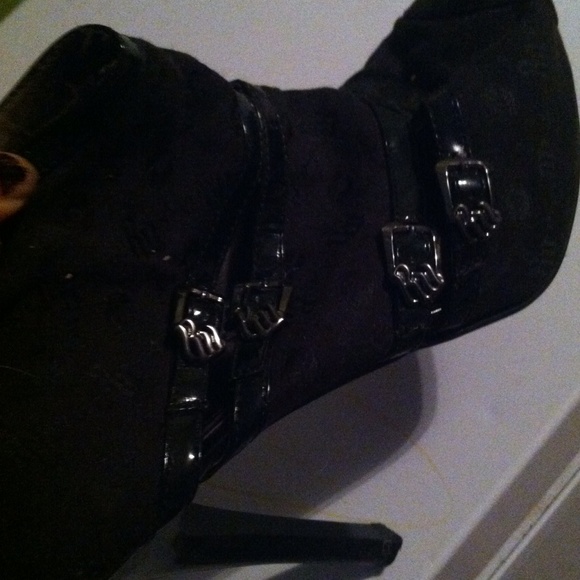 Peep Toe Black Booties - Picture 1 of 3