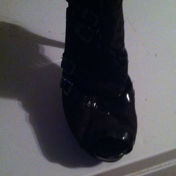 Peep Toe Black Booties - Picture 3 of 3
