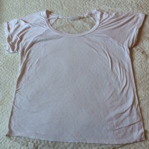 LA Hearts Crochet Back White Tee