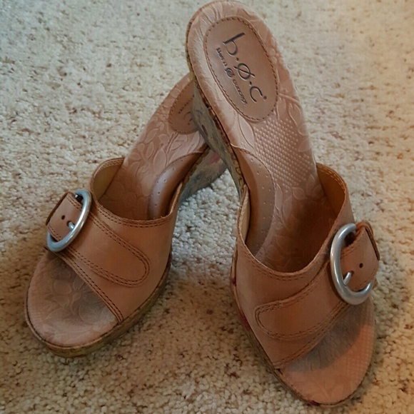 Born boc Tan Wedge Sandals Size 8
