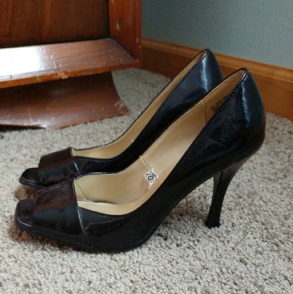 Black Peep Toe Heels