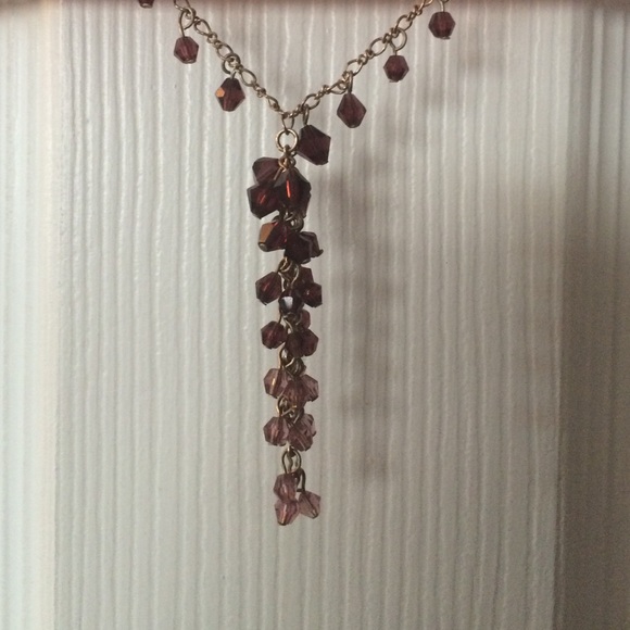 1928 Jewelry - 1928 short  plum mauve necklace