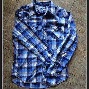 blue flannel shirt