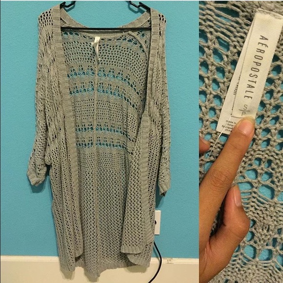Grey knit cardigan
