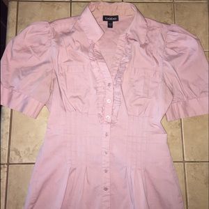 Bebe Pink Ruffled Blouse Sz S