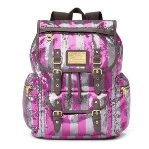 NWOT Juicy Couture Lacey Striped Sequin Backpack