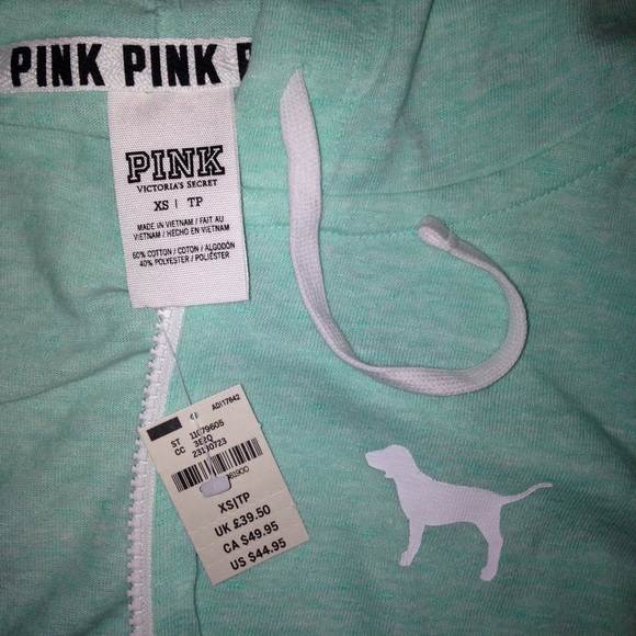 NWT VS PINK MINT HOODIE JACKET - Picture 2 of 2