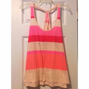 Pink striped racerback athletic top