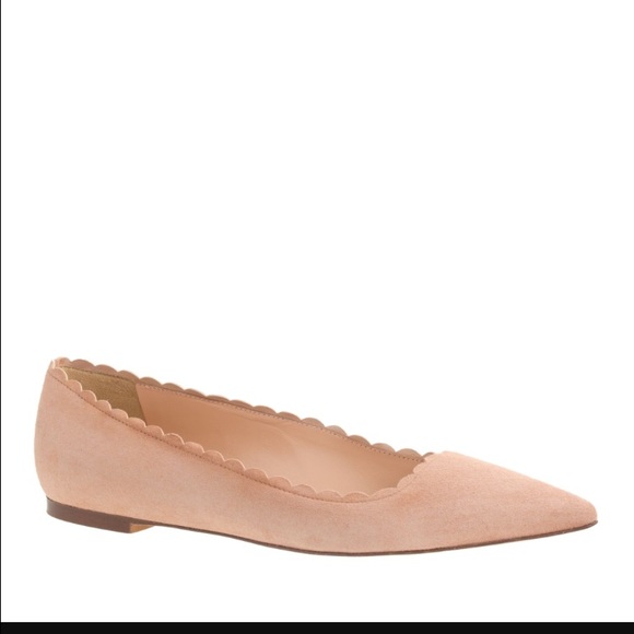 j. Crew Scalloped Suede Harper Flats
