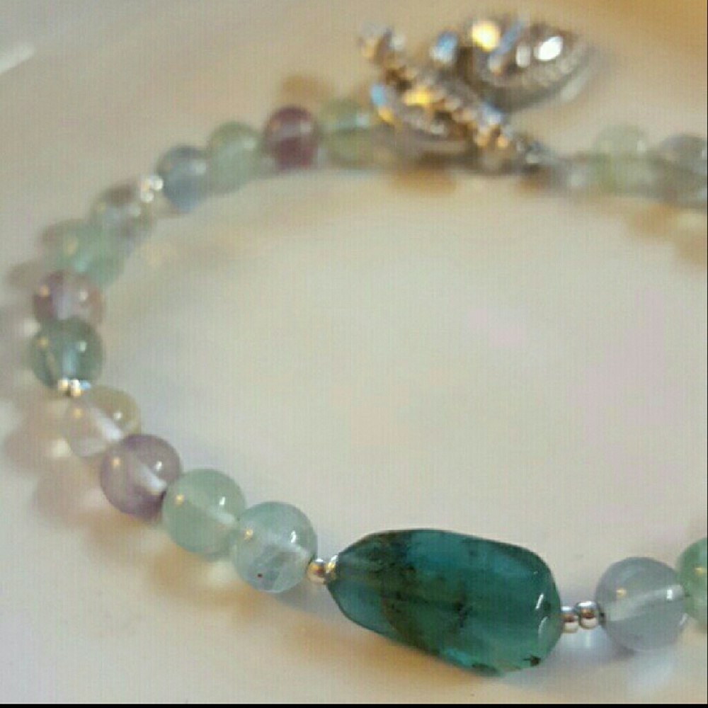 ⚘ GREEN/PURPLE FLUORITE TOGGLE BRACELET