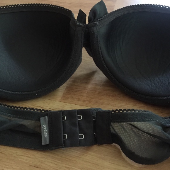 Aerie size 34D push up GRAY bra with bow tie - Picture 3 of 4