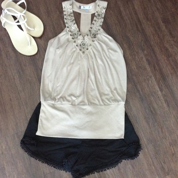 🔸JLo Embellished Cream Top 🔸