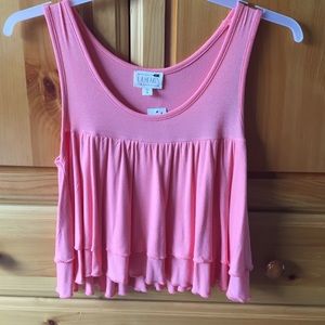 Peach summer crop top
