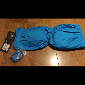 Blue Mossino Bikini Top