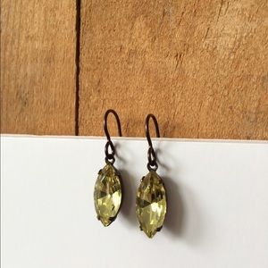 Citrine Yellow Vintage Rhinestone Earrings