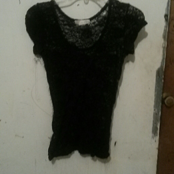 Black lace tee