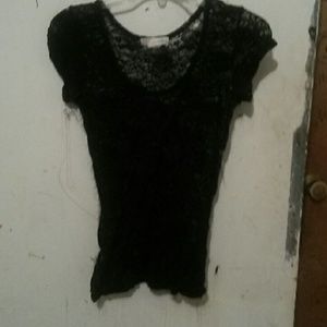 Black lace tee