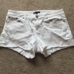 White jean shorts