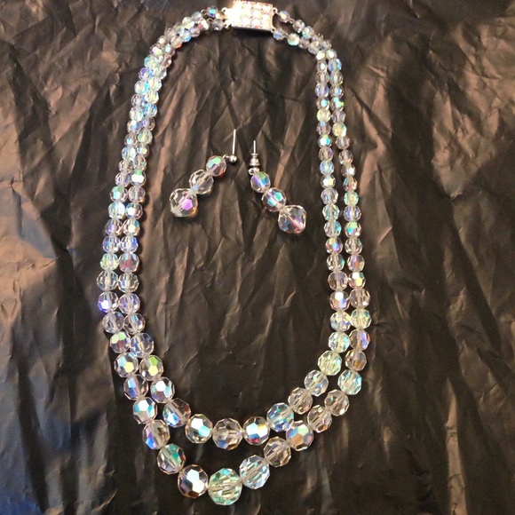 Double strand necklace and earring set