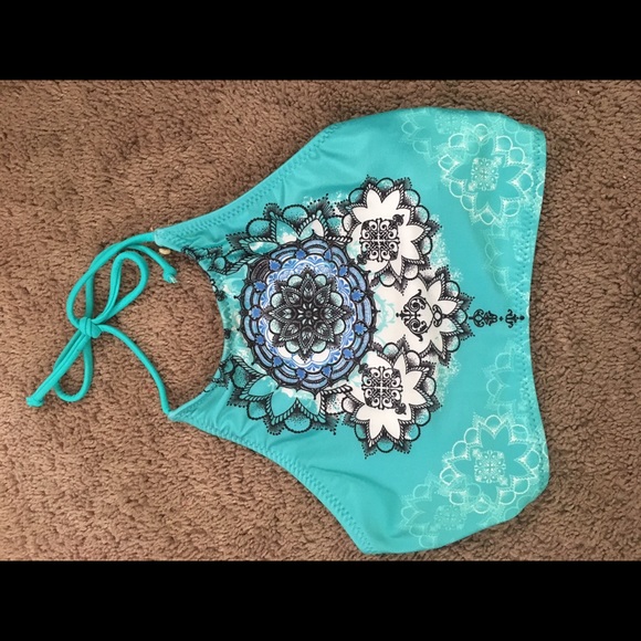 High neck mandala bikini top