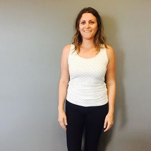 Basic cream tank top with dot detail