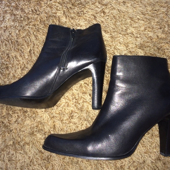 Black high heeled booties (brand: Nine West)