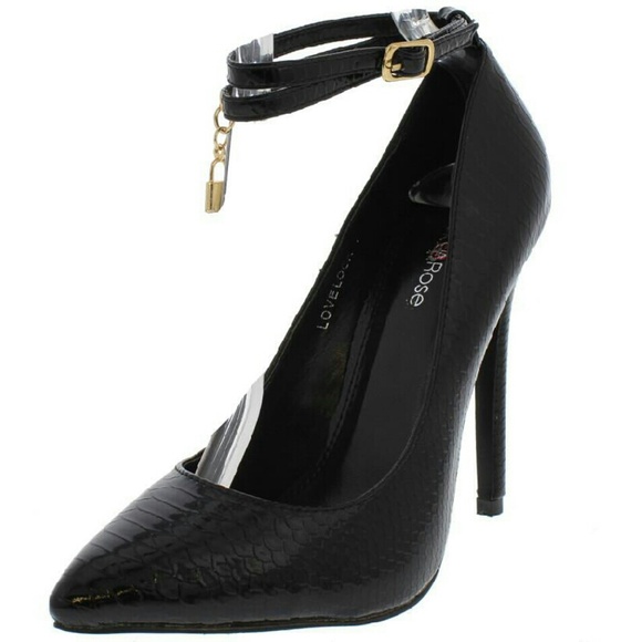 Women's black ankle strap pumps US 8.5