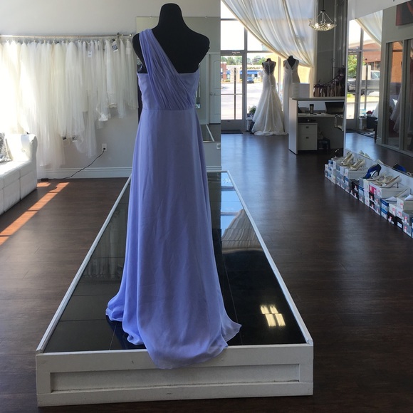 Lavender sheath chiffon one shoulder long dress - Picture 3 of 3