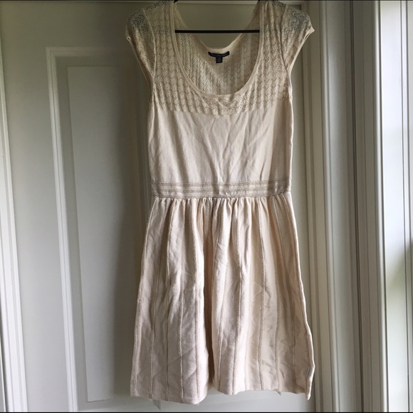 Cream sweater dress