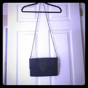 Black Studded Envelope Clutch