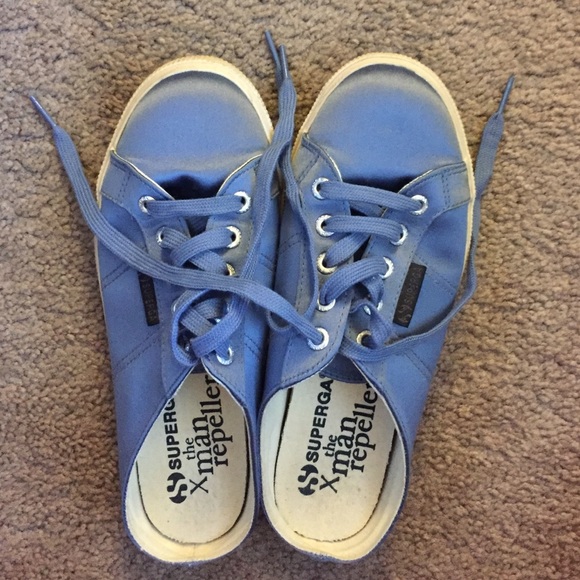 Superga X Man Repeller slip on satin sneakers