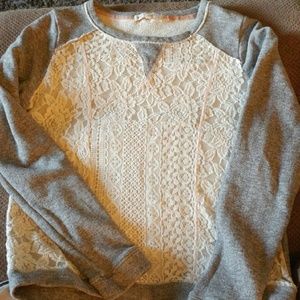 Cute Sweatshirt with Lace