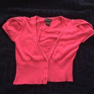 Cropped pink cardigan