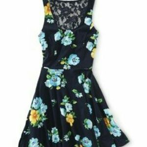 Dark blue floral dress