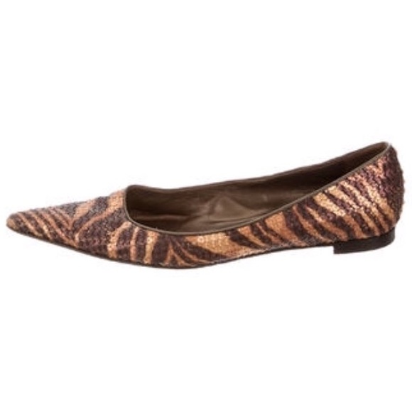 Manolo Blahnik sequins flats
