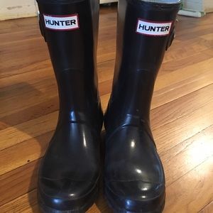 HUNTER BLACK ORIGINAL SHORT GLOSS RAIN BOOTS