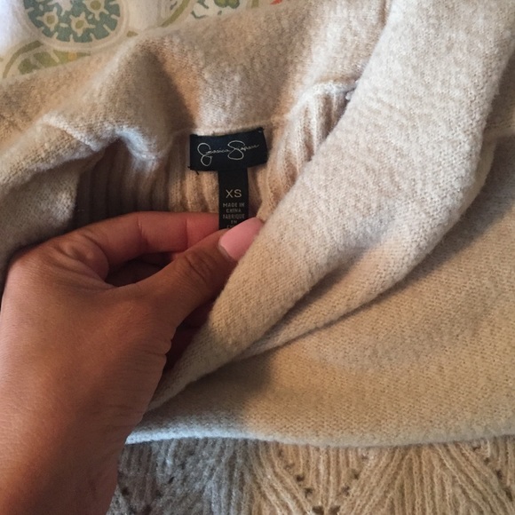 Off the shoulder tan sweater - Picture 2 of 4