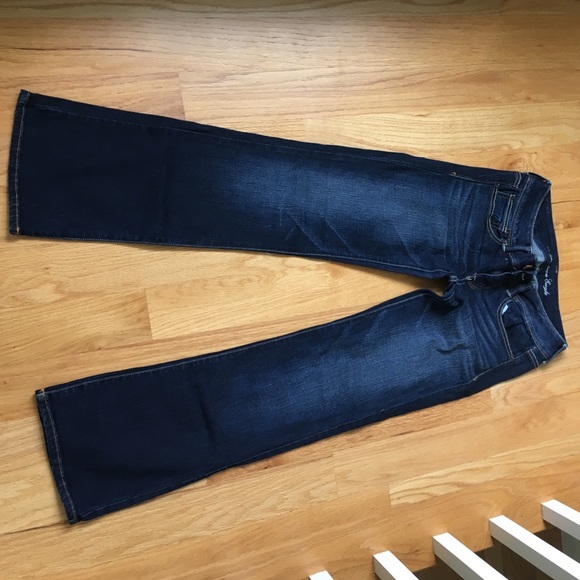 Boot cut jeans.