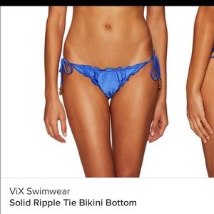 Vix solid ripple tie bikini bottom
