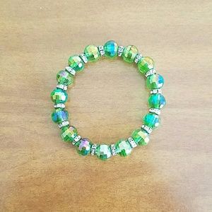 **Green beaded bracelet** on sale