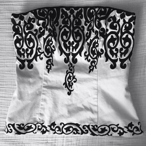 White House Black Market Embroidered Bustier Top