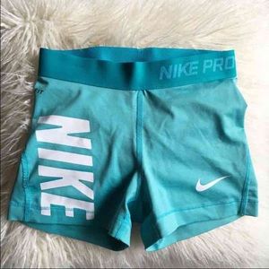Teal RARE Nike Pro Shorts